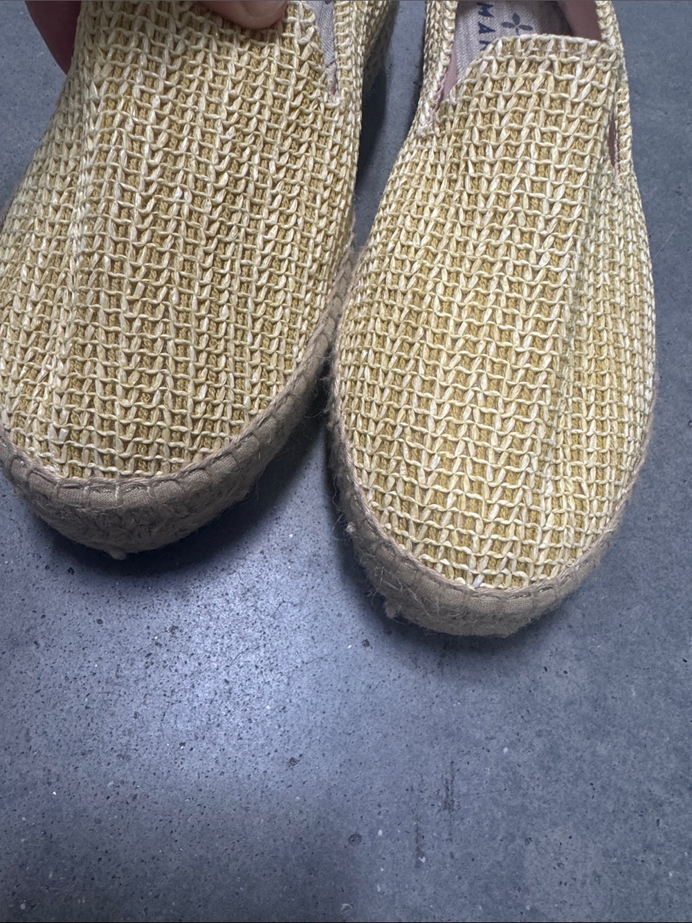 Manebi Natural Raffia Double Sole Platform Espadrille Loafers Beige 39 / US 8 - Picture 4 of 5